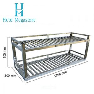 Kệ inox 2 tầng treo tường